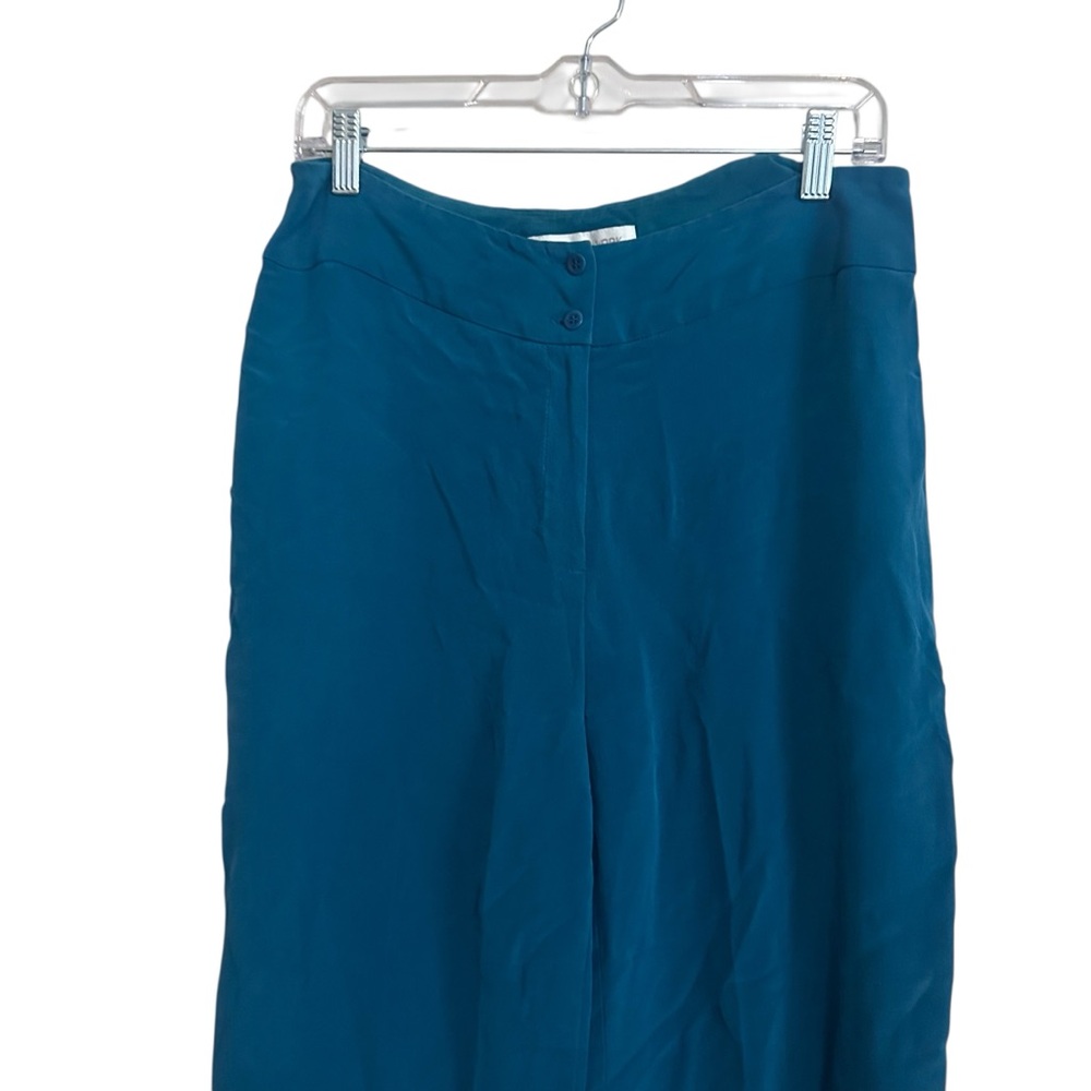 Vintage Jones New York Teal Silk Dress Pants Size 12 - Picture 3 of 7